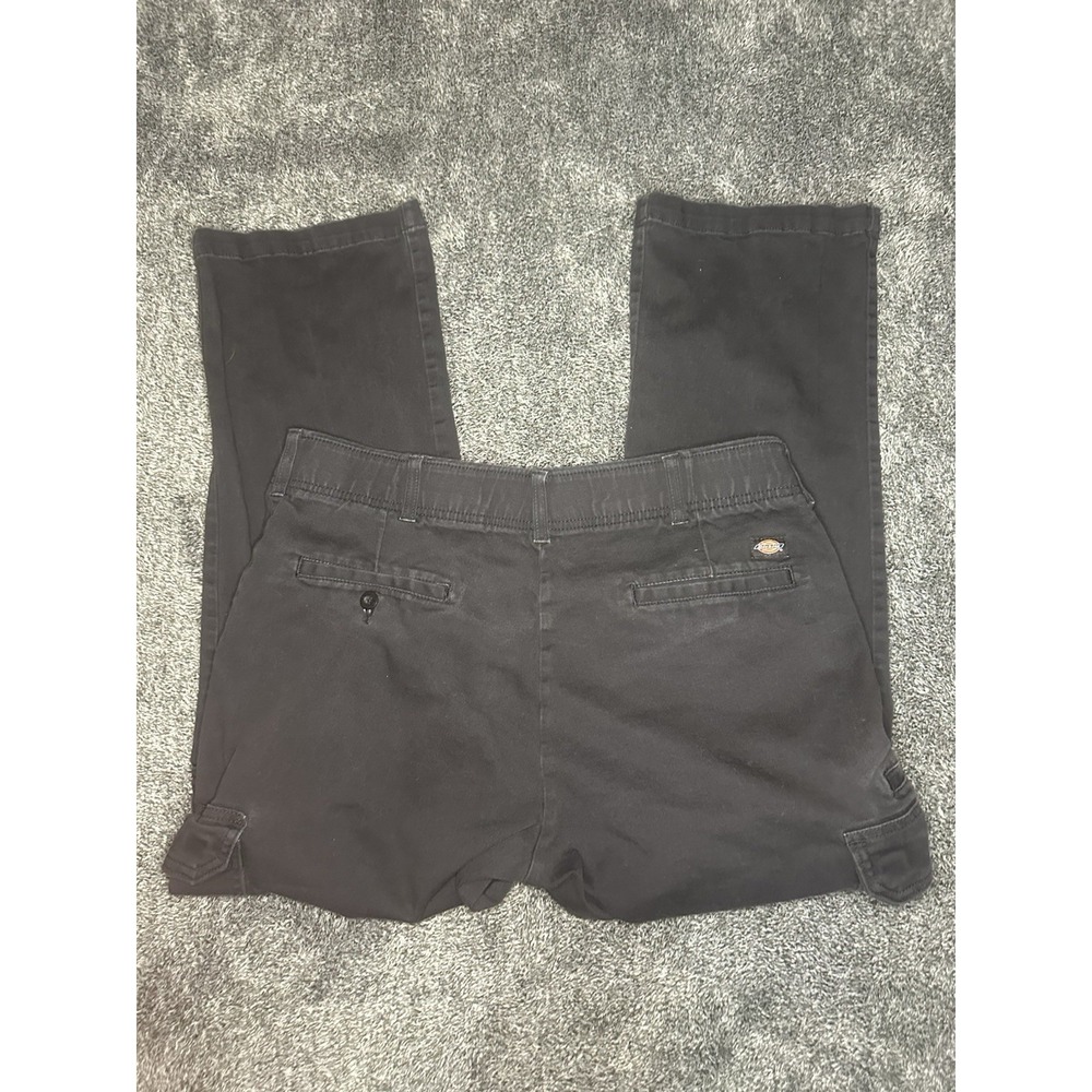 Dickies Mens 36x30 Black Cargo Work Pants Flex Carpenter Faded Short Inseam